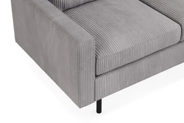 Peppe Sofagruppe 3-seters Vendbar L-formet Sjeselongsofa + Lenestol + Fotskammel i Manchester - M ørk grå - Møbler - Sofaer - Sofagrupper
