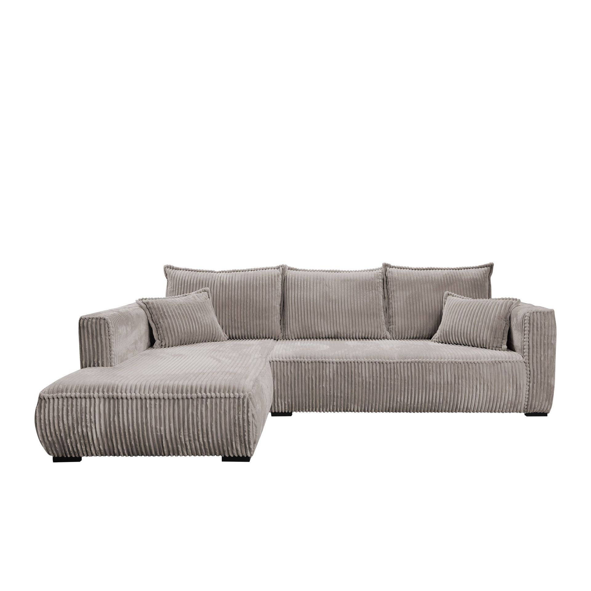 Puente 4-seters sofa med divan - grå