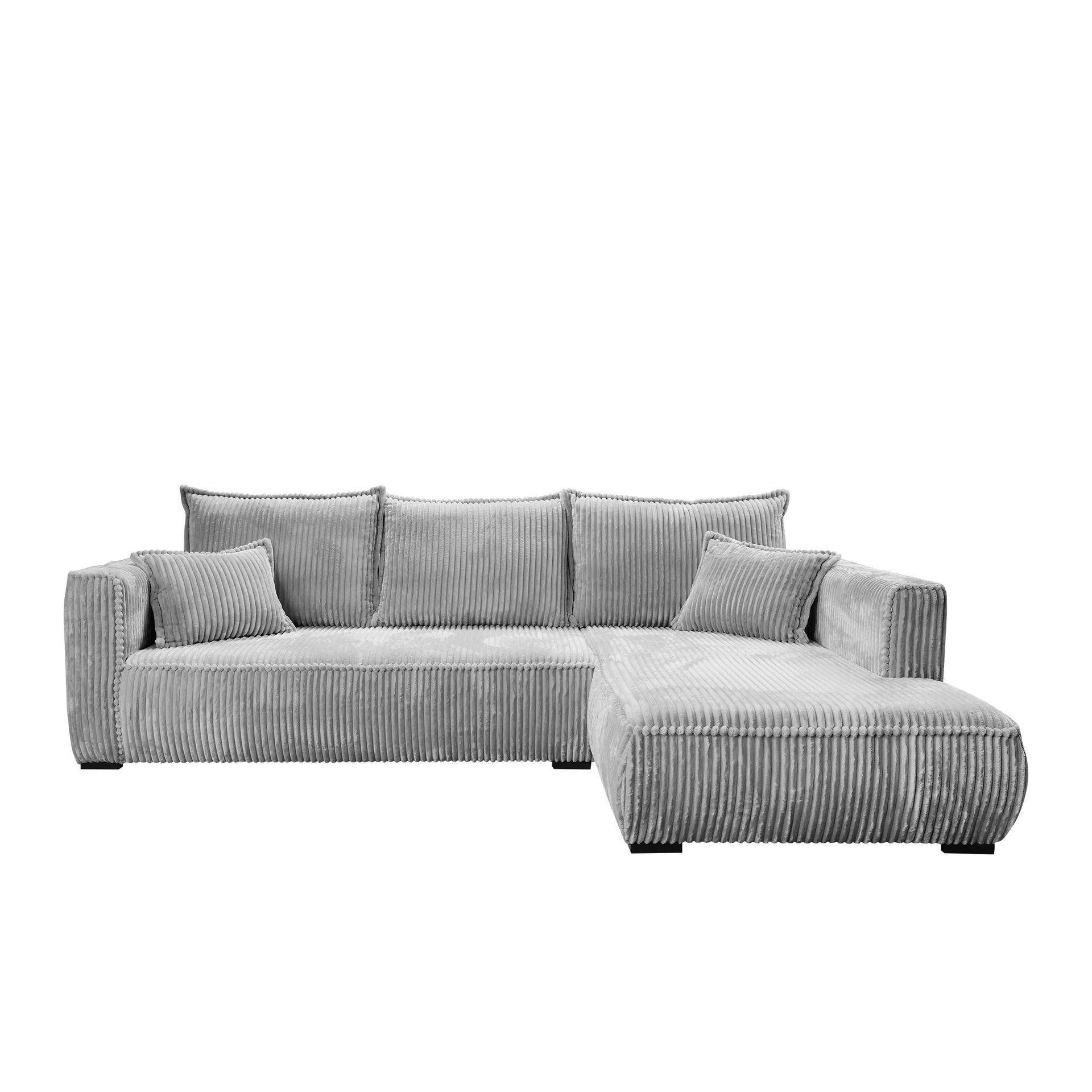 Puente 4-seters sofa med divan - lysegrå