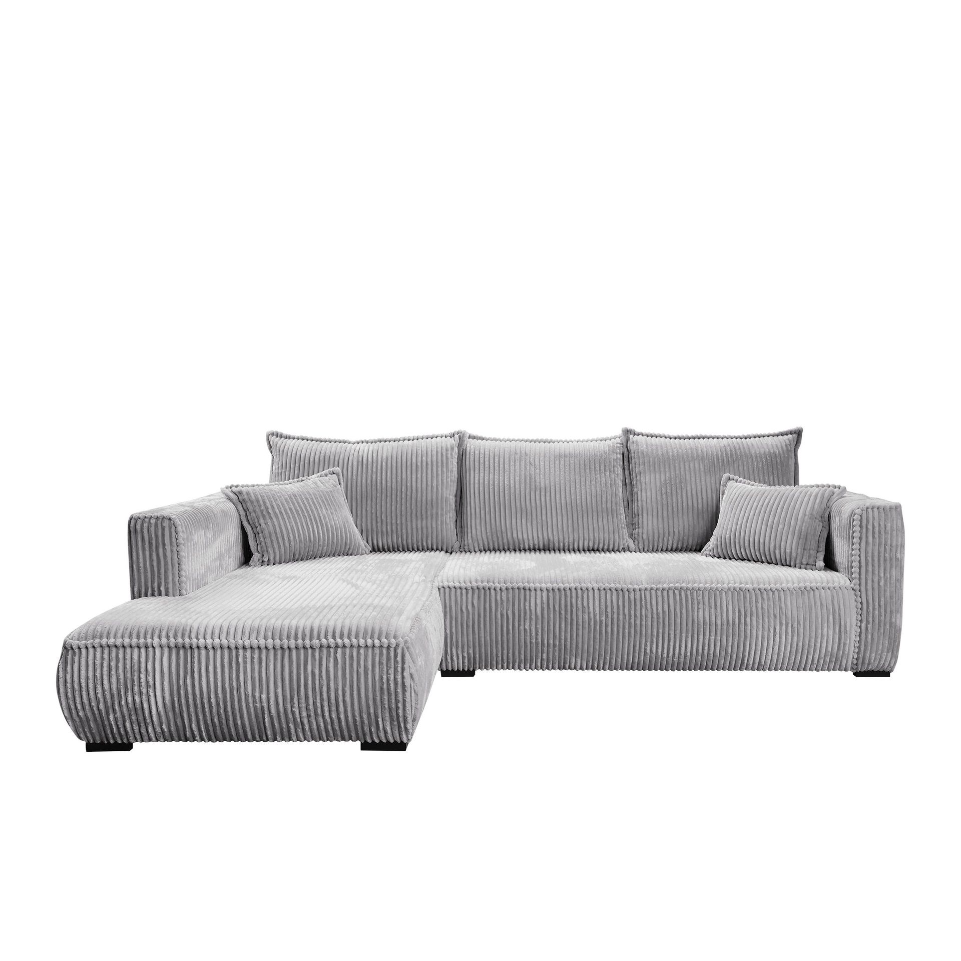 Puente 4-seters sofa med divan - lysegrå