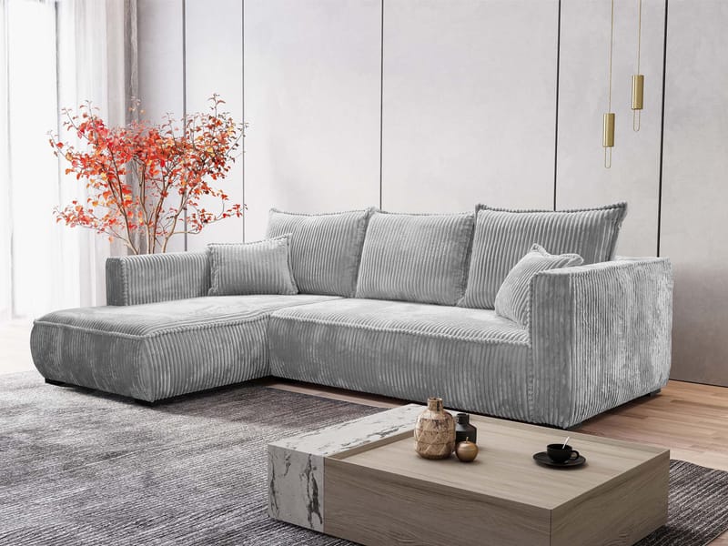 Puente 4-seters sofa med divan - lysegrå - Møbler - Sofaer - Hjørnesofa