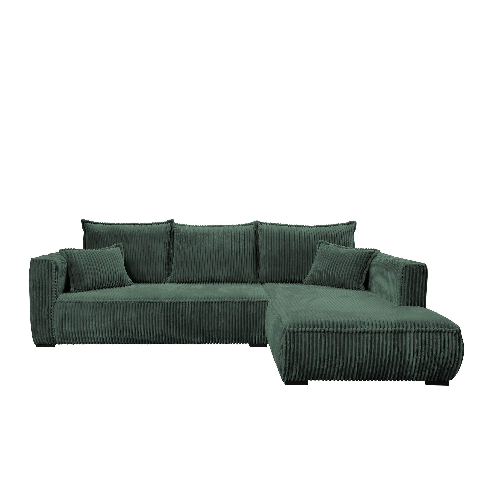 Puente 4-seters sofa med divan - mørkegrønn