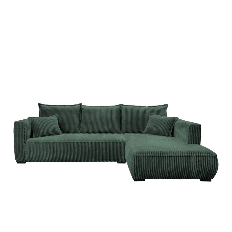Puente 4-seters sofa med divan - mørkegrønn - Møbler - Sofaer - Hjørnesofa