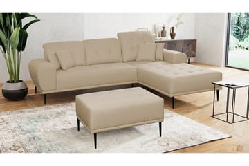 Rapale Sofagruppe Høyre med Fotskammel - Beige - Møbler - Sofaer - Sofa med sjeselong