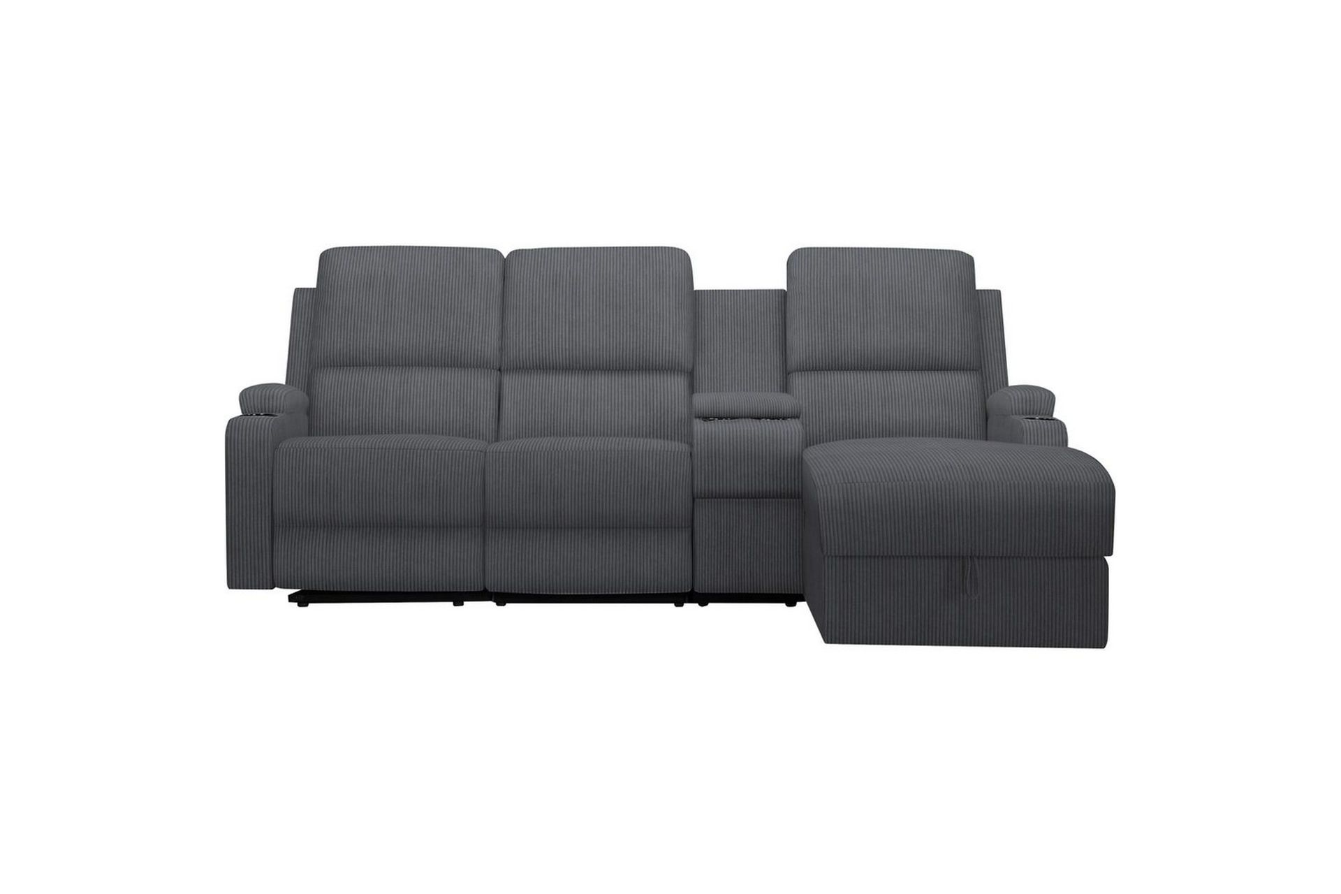 Reclinersofa med hjørne Loft24 Hjørnesofa 3-seter Loft24 Dallas Grå Høyrevendt -