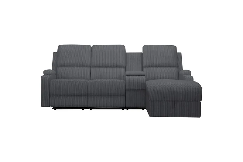 Reclinersofa med hjørne Loft24 Hjørnesofa 3-seter Loft24 Dallas Grå Høyrevendt, undefined