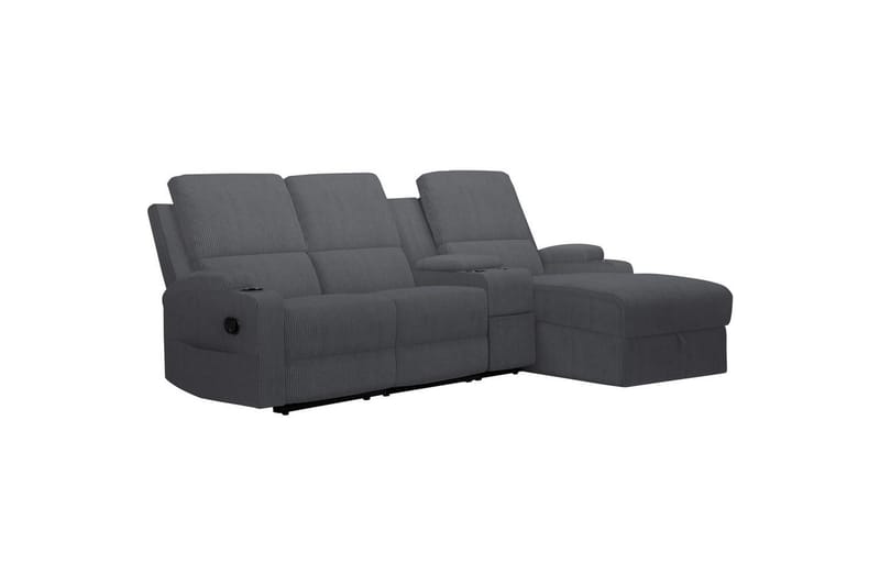 Reclinersofa med hjørne Loft24 Hjørnesofa 3-seter Loft24 Dallas Grå Høyrevendt - Møbler - Sofaer - Reclinersofaer
