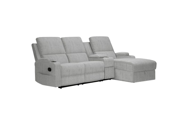 Reclinersofa med hjørne Loft24 Hjørnesofa 3-seter Loft24 Dallas Grå Höger - Møbler - Sofaer - Reclinersofaer