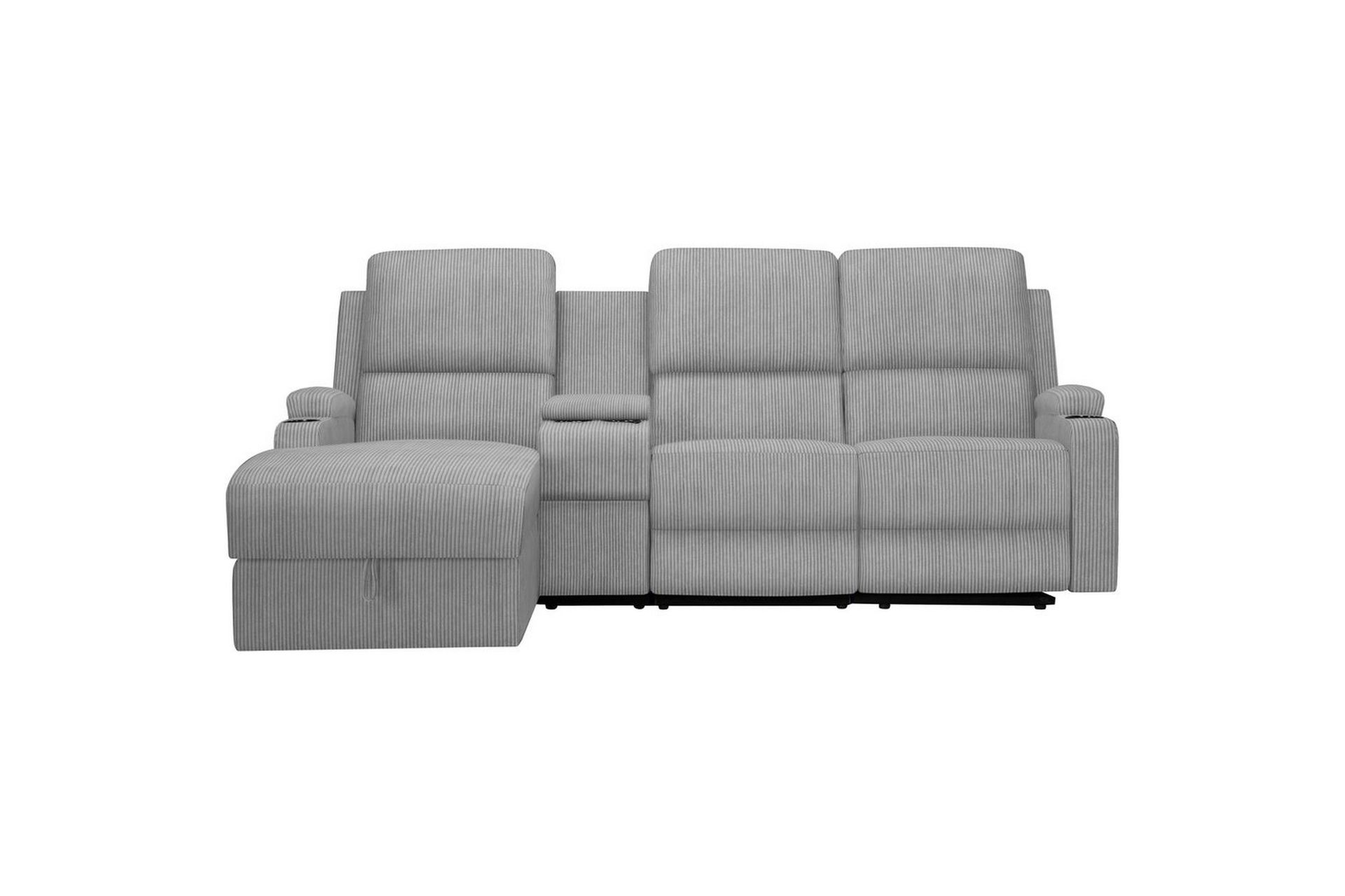 Reclinersofa med hjørne Loft24 Hjørnesofa 3-seter Loft24 Dallas Grå Venstrevendt -
