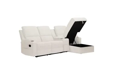 Reclinersofa med hjørne Loft24 Hjørnesofa 3-seter Loft24 Dallas Vit Höger - Møbler - Sofaer - Reclinersofaer