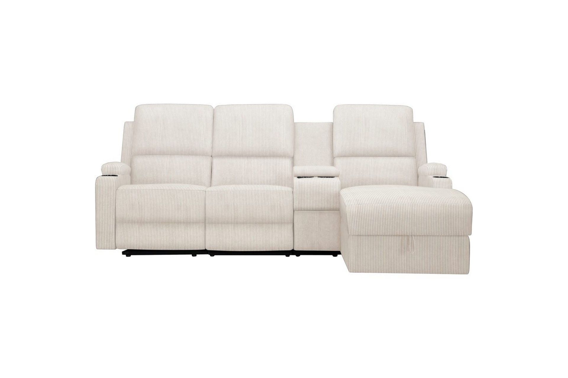 Reclinersofa med hjørne Loft24 Hjørnesofa 3-seter Loft24 Dallas Vit Höger -