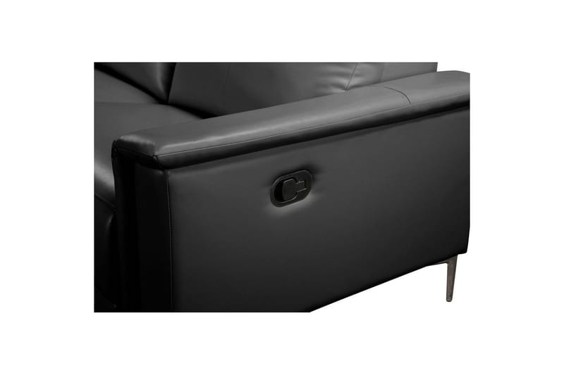 Reclinersofa med hjørne Loft24 Hjørnesofa 3-seter Loft24 Lund Svart Vänster - Møbler - Sofaer - Skinnsofaer