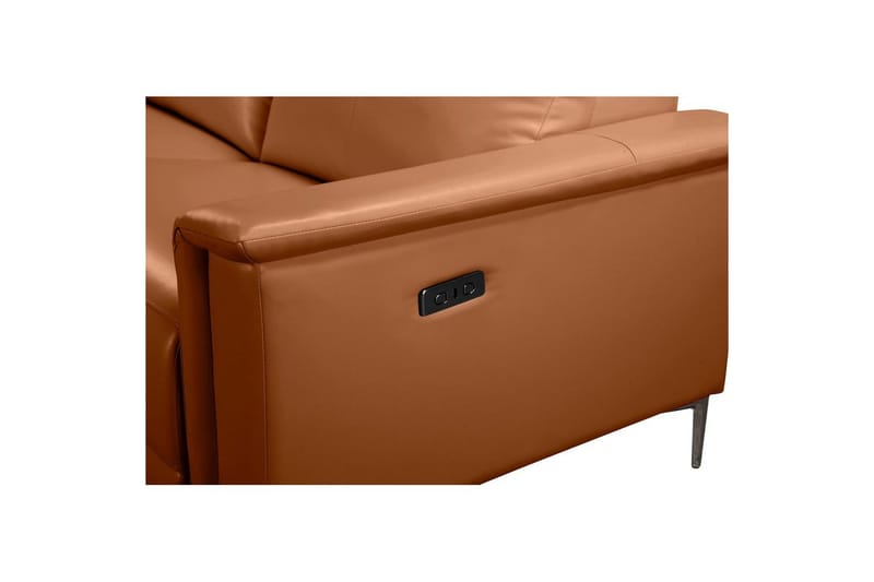 Reclinersofa med hjørne Loft24 Hjørnesofa 3-seters Lund Brun Vänster - Møbler - Sofaer - Skinnsofaer