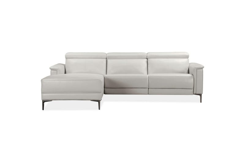Reclinersofa med hjørne Loft24 Hjørnesofa 3-seters Lund Cream White Vänster - Møbler - Sofaer - Skinnsofaer