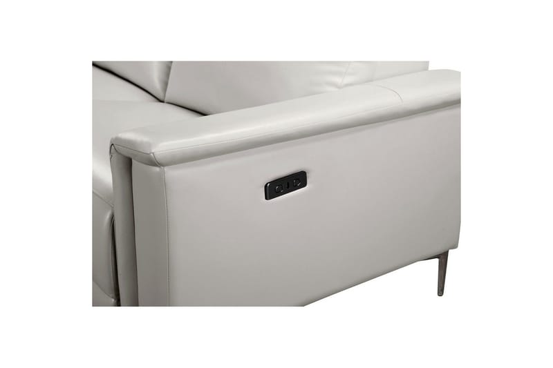 Reclinersofa med hjørne Loft24 Hjørnesofa 3-seters Lund Cream White Vänster - Møbler - Sofaer - Skinnsofaer