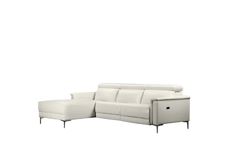 Reclinersofa med hjørne Loft24 Hjørnesofa 3-seters Lund Cream White Vänster, undefined