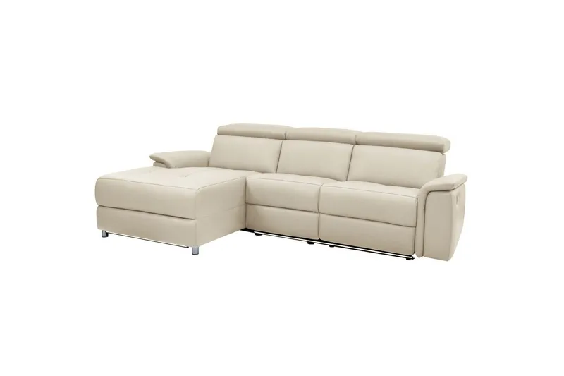 Reclinersofa med hjørne Loft24 Hjørnesofa 3-seters Pareli Vit Vänster, undefined