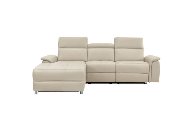 Reclinersofa med hjørne Loft24 Hjørnesofa 3-seters Pareli Vit Vänster - Møbler - Sofaer - Reclinersofaer