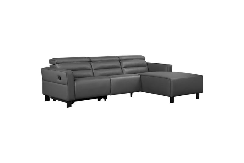 Reclinersofa med hjørne Loft24 Hjørnesofa Loft24 Carpari med manuell recliner Grå Høyrevendt Kunstskinn - Møbler - Sofaer - Reclinersofaer