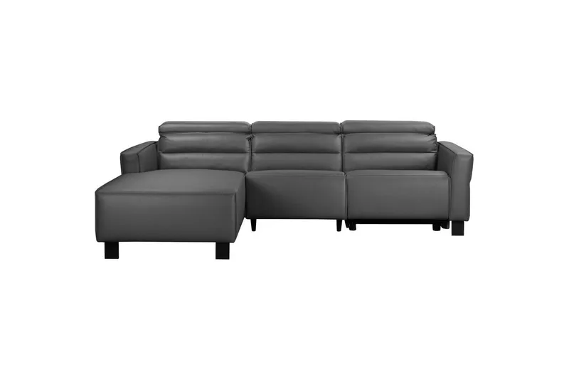 Reclinersofa med hjørne Loft24 Hjørnesofa Loft24 Carpari med manuell recliner Grå Venstrevendt Belfast-stoff