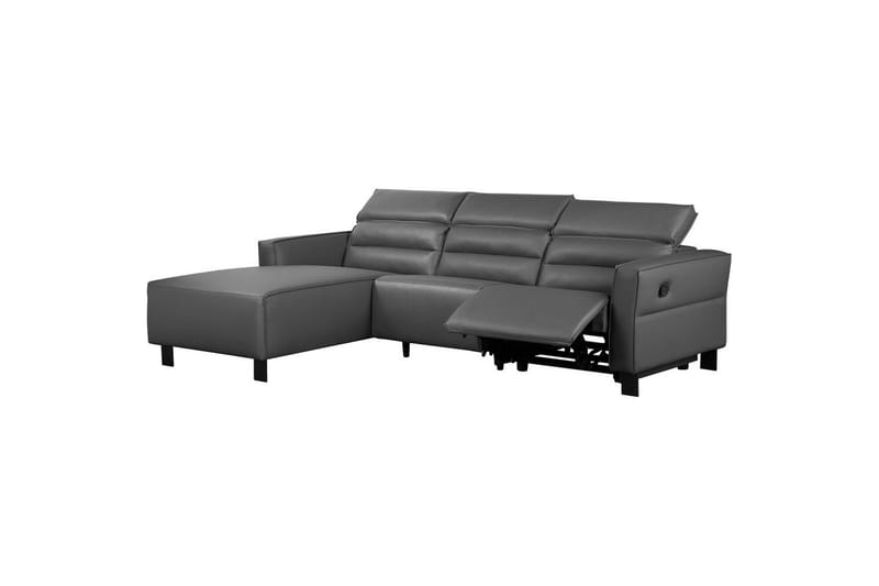 Reclinersofa med hjørne Loft24 Hjørnesofa Loft24 Carpari med manuell recliner Grå Venstrevendt Belfast-stoff - Møbler - Sofaer - Hjørnesofa