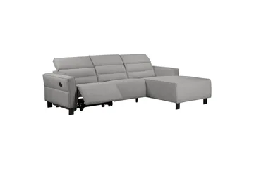 Reclinersofa med hjørne Loft24 Hjørnesofa Loft24 Carpari med manuell recliner Grå1 Høyrevendt Belfast-stoff - Møbler - Sofaer - Skinnsofaer