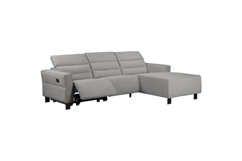 Reclinersofa med hjørne Loft24 Hjørnesofa Loft24 Carpari med manuell recliner Grå1 Høyrevendt Belfast-stoff - Møbler - Sofaer - Skinnsofaer