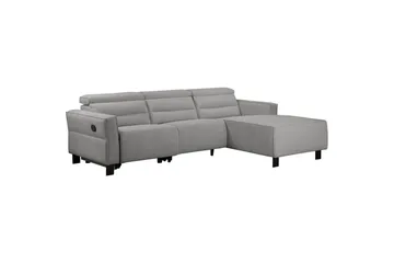 Reclinersofa med hjørne Loft24 Hjørnesofa Loft24 Carpari med manuell recliner Grå1 Høyrevendt Belfast-stoff - Møbler - Sofaer - Skinnsofaer