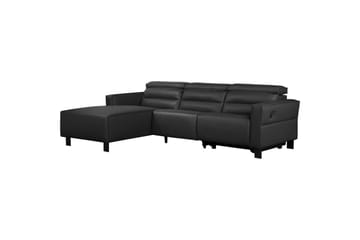 Reclinersofa med hjørne Loft24 Hjørnesofa Loft24 Carpari med manuell recliner Svart Venstrevendt Belfast-stoff - Møbler - Sofaer - Skinnsofaer