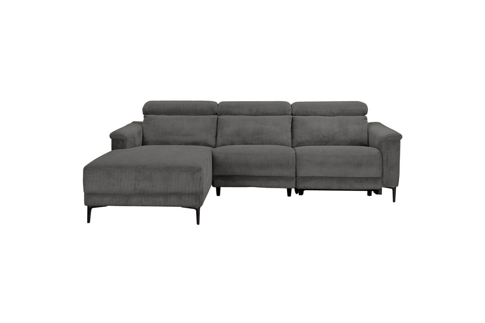 Reclinersofa med hjørne Loft24 Hjørnesofa Loft24 Lund med elektrisk recliner Grå Venstrevendt -