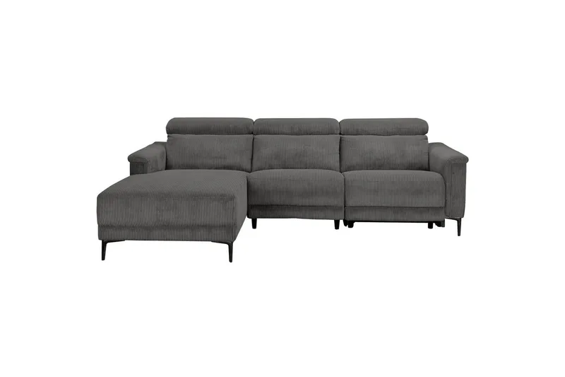 Reclinersofa med hjørne Loft24 Hjørnesofa Loft24 Lund med elektrisk recliner Grå Venstrevendt - Møbler - Sofaer - Reclinersofaer