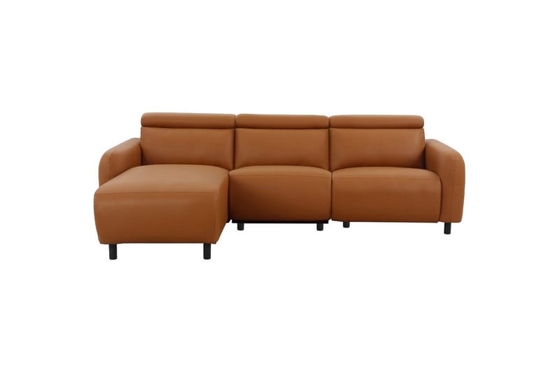 Reclinersofa med hjørne Loft24 Hjørnesofa Loft24 Skaane med elektrisk recliner Brun Venstrevendt Kunstskinn - Møbler - Sofaer - Skinnsofaer