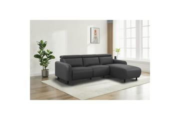 Reclinersofa med hjørne Loft24 Hjørnesofa Loft24 Skaane med elektrisk recliner Grå Höger Konstläder - Møbler - Sofaer - Skinnsofaer