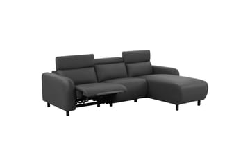 Reclinersofa med hjørne Loft24 Hjørnesofa Loft24 Skaane med elektrisk recliner Grå Höger Konstläder - Møbler - Sofaer - Skinnsofaer