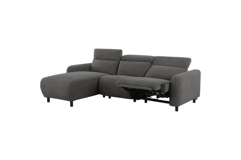 Reclinersofa med hjørne Loft24 Hjørnesofa Loft24 Skaane med elektrisk recliner Grå Höger Manchester - Møbler - Sofaer - Skinnsofaer