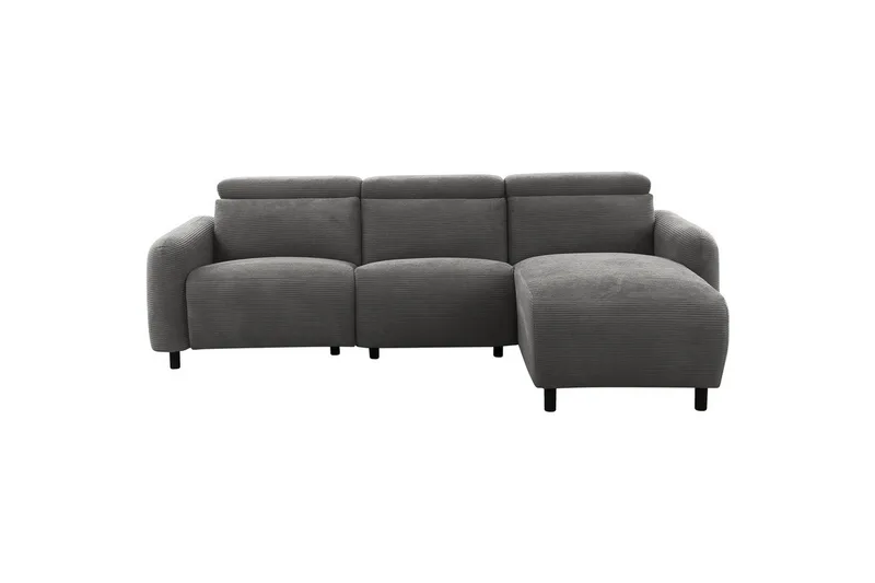 Reclinersofa med hjørne Loft24 Hjørnesofa Loft24 Skaane med elektrisk recliner Grå Höger Manchester - Møbler - Sofaer - Skinnsofaer