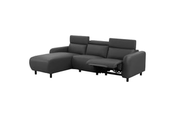 Reclinersofa med hjørne Loft24 Hjørnesofa Loft24 Skaane med elektrisk recliner Grå Venstrevendt Kunstskinn - Møbler - Sofaer - Skinnsofaer