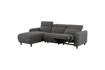 Reclinersofa med hjørne Loft24 Hjørnesofa Loft24 Skaane med elektrisk recliner Grå1 Høyrevendt Manchester - Møbler - Sofaer - Skinnsofaer