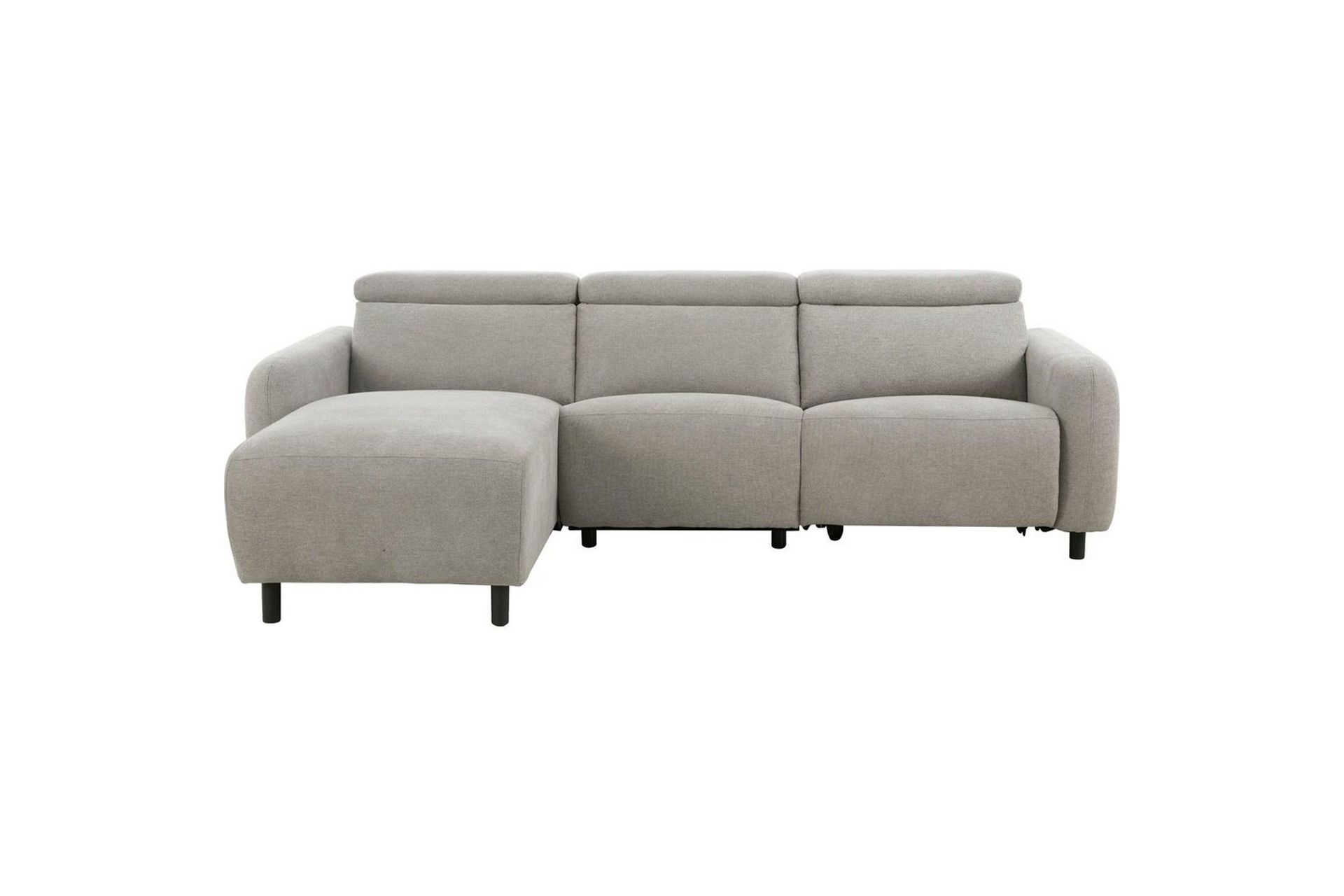 Reclinersofa med hjørne Loft24 Hjørnesofa Loft24 Skaane med elektrisk recliner Grå1 Venstrevendt Manchester -