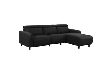 Reclinersofa med hjørne Loft24 Hjørnesofa Loft24 Skaane med elektrisk recliner Svart Høyrevendt Kunstskinn - Møbler - Sofaer - Skinnsofaer