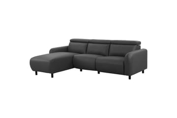 Reclinersofa med hjørne Loft24 Hjørnesofa Loft24 Skaane med manuell reclinerstol Grå Kunstskinn - Møbler - Sofaer - Skinnsofaer