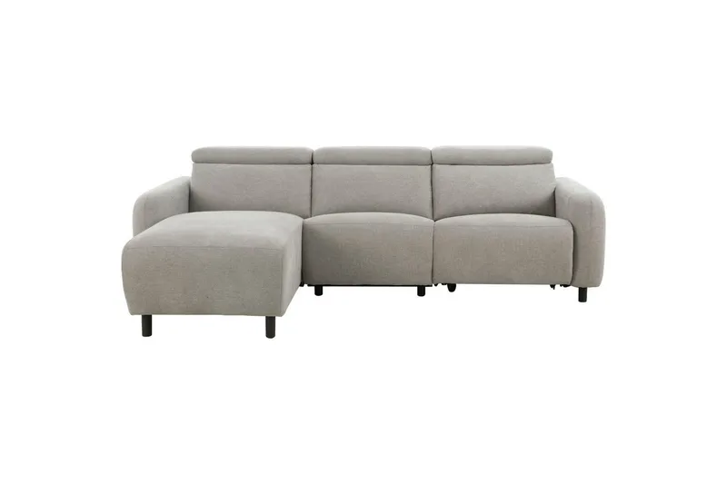 Reclinersofa med hjørne Loft24 Hjørnesofa Loft24 Skaane med manuell reclinerstol Grå Manchester - Møbler - Sofaer - Reclinersofaer