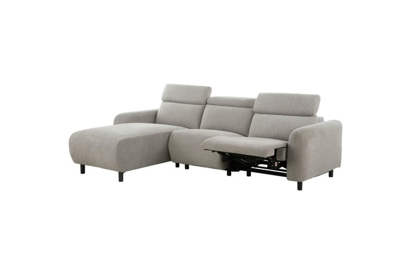 Reclinersofa med hjørne Loft24 Hjørnesofa Loft24 Skaane med manuell reclinerstol Grå Manchester - Møbler - Sofaer - Reclinersofaer