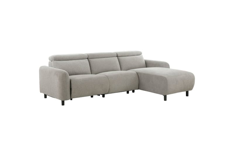 Reclinersofa med hjørne Loft24 Hjørnesofa Loft24 Skaane med manuell reclinerstol Grå1 Belfast-stoff - Møbler - Sofaer - Reclinersofaer