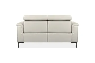 Reclinersofa uten hjørne Loft24 2-seters sofa Lund krem, lær/PU, manuell hvilestol Cream White - Møbler - Sofaer - Skinnsofaer