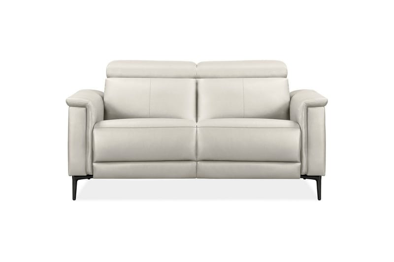 Reclinersofa uten hjørne Loft24 2-seters sofa Lund krem, lær/PU, manuell hvilestol Cream White - Møbler - Sofaer - Skinnsofaer