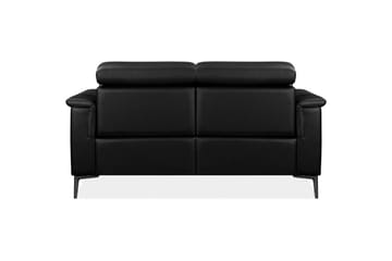 Reclinersofa uten hjørne Loft24 2-seters sofa Lund svart, skinn/PU, elektrisk hvilestol Svart, Graphite Grey - Møbler - Sofaer - Skinnsofaer