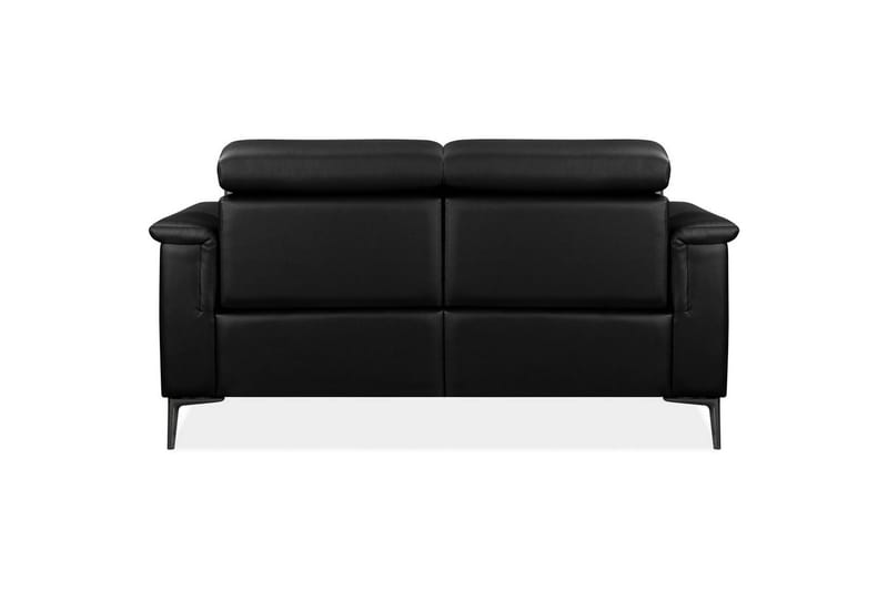 Reclinersofa uten hjørne Loft24 2-seters sofa Lund svart, skinn/PU, elektrisk hvilestol Svart, Graphite Grey - Møbler - Sofaer - Skinnsofaer