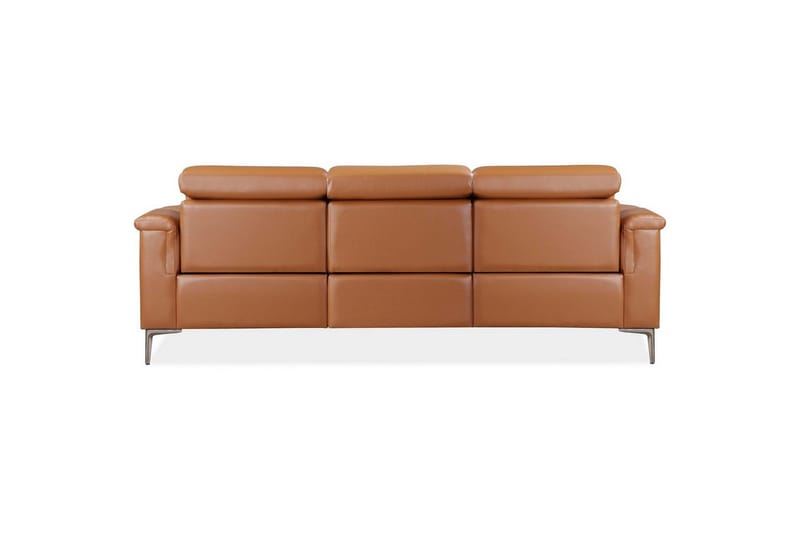 Reclinersofa uten hjørne Loft24 3-seters sofa Lund cognac Brun,Grå - Møbler - Sofaer - Sofa 3 seter