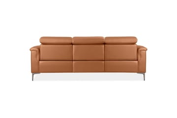 Reclinersofa uten hjørne Loft24 3-seters sofa Lund cognac Chocolate Brown,Grå - Møbler - Sofaer - Sofa 3 seter
